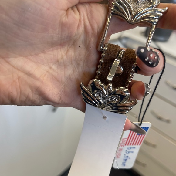 B.B. Simon Brown Belt with Turquoise Accents - Picture 7 of 8